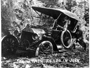 Mountain Roads in July, vintage postcard, courtesy of Curtis Irish.