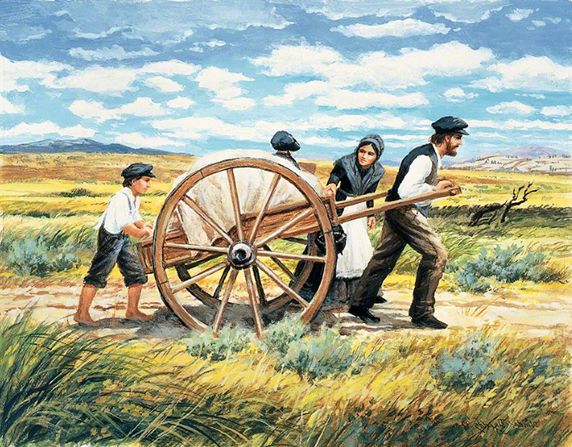 Mormon Handcart Family