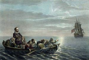 Henry Hudson and some crew members set adrift after mutiny