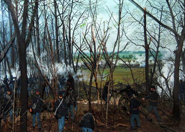 Battle of Shiloh, Tennessee, from 3-D display at the Shiloh Visitor's Center, photo by Kathy Alexander