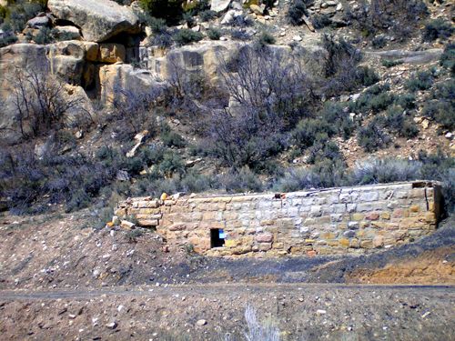 Various low walls and foundations dot the entire length of Spring Canyon