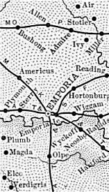 Lyon County, Kansas Historic Map