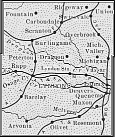 Osage County, Kansas Map, 1899