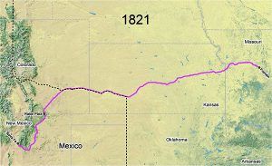 Santa Fe Trail Map, 1821