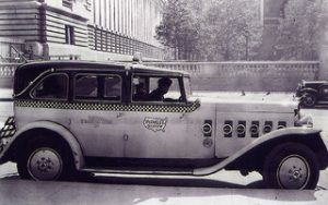 1930 Checker Taxi Cab Parmelee. Flickr photo from Drivermatic.