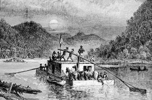 Flatboat on the Ohio River about 1788