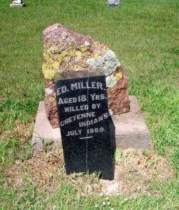 Ed Miller, killed by Indians, Jones Cemetery, Kansas