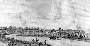 Indians and Commissioners camped at Medicine Lodge, Kansas