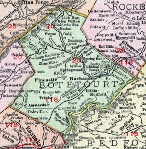 Botetourt County, Virginia Map