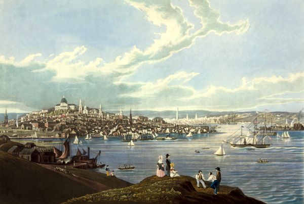 View of Boston from Dorchester Heights, by Robert Havell, 1841.