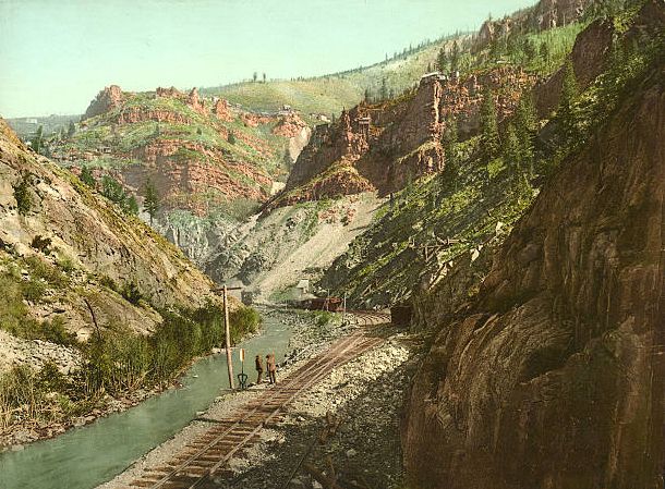 Denver and Rio Grande Railway in Eagle River Canyon, Detroit Photographic