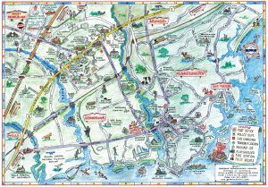 Kennebunks, Maine Map by by Steve Hrehovik, courtesy Kennebunks Chamber of Commerce