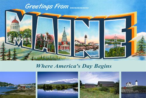 Maine postcard available at Legends' General Store.