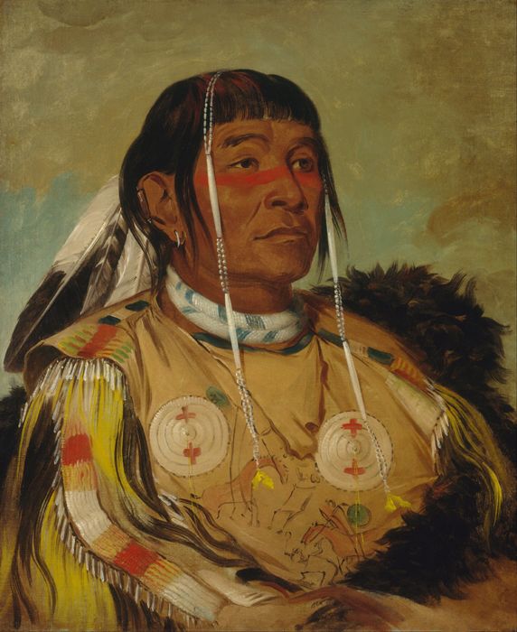 Ojibwe Chief Sha-co-pay by George Catlin, 1832