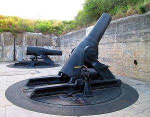 Two of Fort De Soto's remaining four 12-inch coastal defense mortars, courtesy Wikipedia
