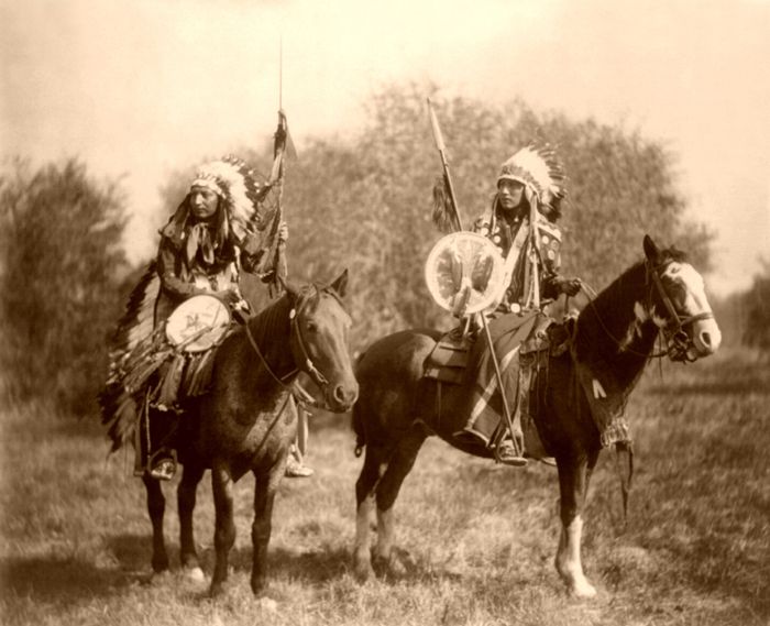 Sioux Indians on Horseback, by Heyn, 1899