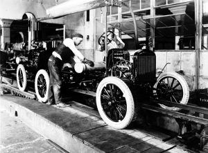 Automobile Assembly Line, by Detroit Publishing, 1923