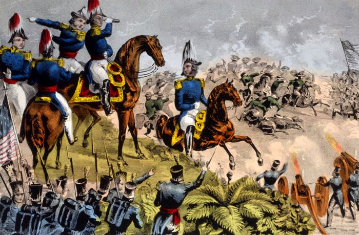 General Zachary Taylor at the Battle of Buena Vista, Mexico by Sarony & Major, 1847