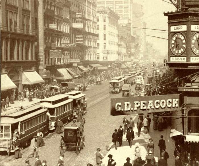 State Street in Chicago, Illinois, by Underwood & Underwood, 1903