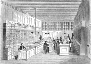 Office of Geo. P. Rowell ad agency, New York, 1869