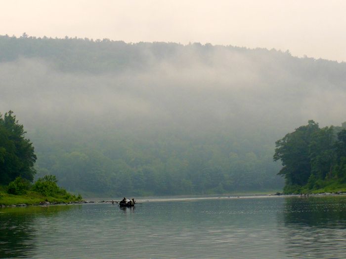 A foggy morning on the Delaware National Scenic and Recreational River by the National Park Service
