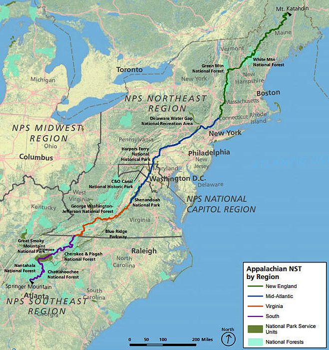 Appalachian Trail Map courtesy National Park Service