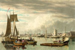 Boston Harbor by W.J. Bennett, 1833