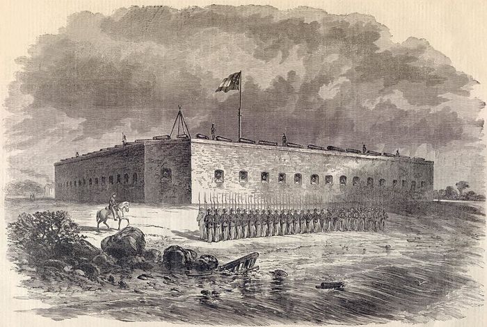 Fort Pulaski, Savannah, Georgia by Harpers Weekly Newspaper, December 28, 1861