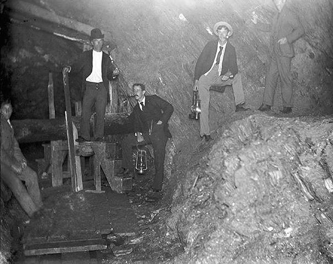 Men in Rooks Mine, Vermont, Plymouth Historical Society.