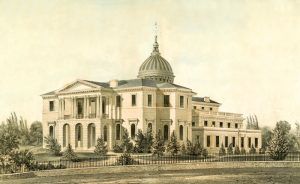 Captitol building in Trenton, New Jersey by T. Sinclair's Lithograph, about 1860