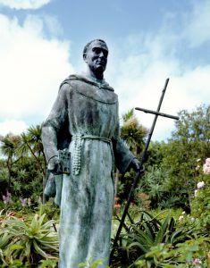 Statue of St. Francis at the Carmel Mission Basilica in Carmel, California by Carol Highsmith.