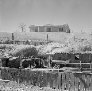 House and Corral near Rancho de Taos by Arthur Rothstein, 1936