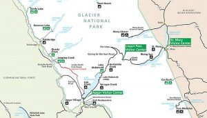 Glacier National Park Map courtesy the National Park Service