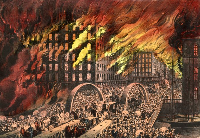 Chicago Fire, 1871 by Currier & Ives
