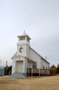 Methodist Church in Carneiro, Kansas by Kathy Weiser-Alexander.