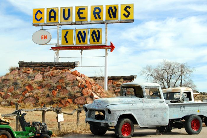 Grand Canyon Caverns, Arizona Sign and old truck, by Kathy Alexander.