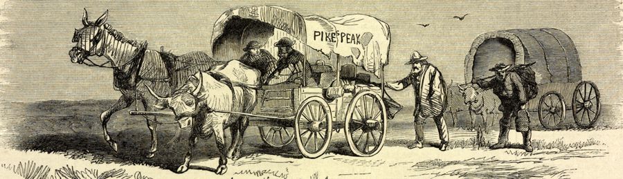 Pike's Peakers Crossing the Plains by Albert Bierstadt, 1859.