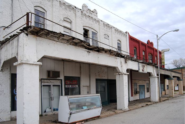 Downtown buildings in Afton, Oklahoma today by Kathy Weiser-Alexander.