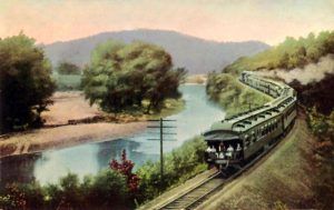 Railroad along the Little Piney River in Arlington, Missouri.
