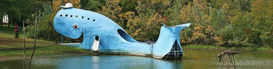 The Blue Whale in Catoosa, Oklahma has long been an icon on Route 66. Photo by David Fisk.