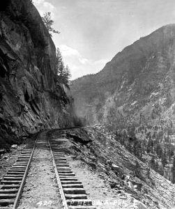Denver, South Park & Pacific Railroad below St. Elmo, Colorado by Joseph Collier, about 1885