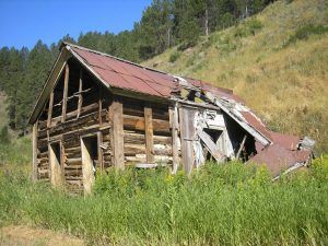 Old cabin in Rochford, South Dakota by Kathy Weiser-Alexander.
