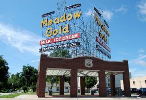 Meadow Gold Sign in Tulsa, Oklahoma by Kathy Weiser-Alexander