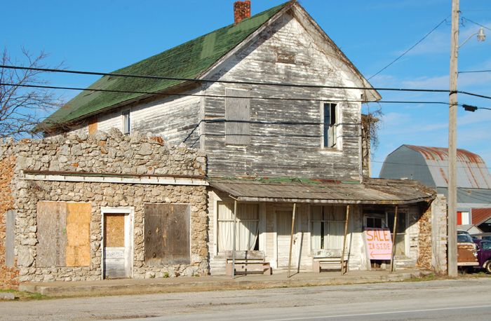 Old buildings in Avilla, Missouri by Kathy Alexander.