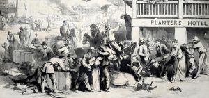 Guerilla Raid during the Civil War in Missouri by Thomas Nast, 1862.