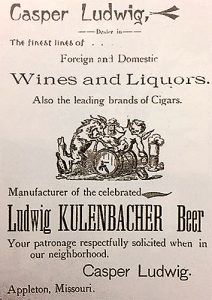 Casper Ludwig Kulenbacher Beer in Appleton, Missouri.