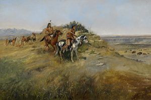 Buffalo Hunt by Charles M. Russell, 1891.