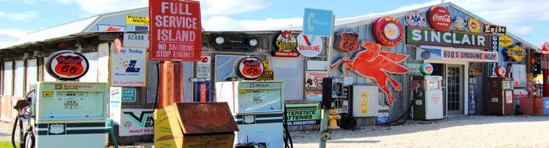 Bob's Gasoline Alley in Cuba, Missouri by kathy Weiser-Alexander.
