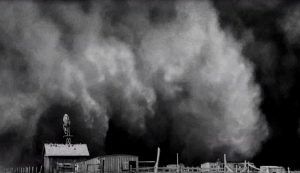 Black Sunday, April 14, 1935, during the Dust Bowl Days.