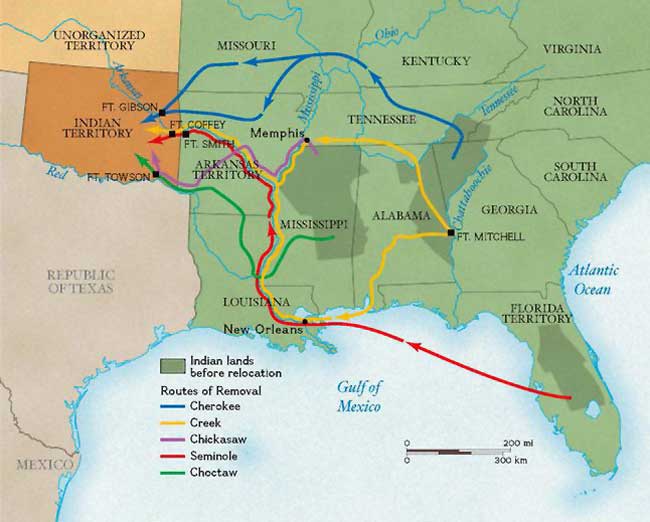 Indian Removal Act Map
